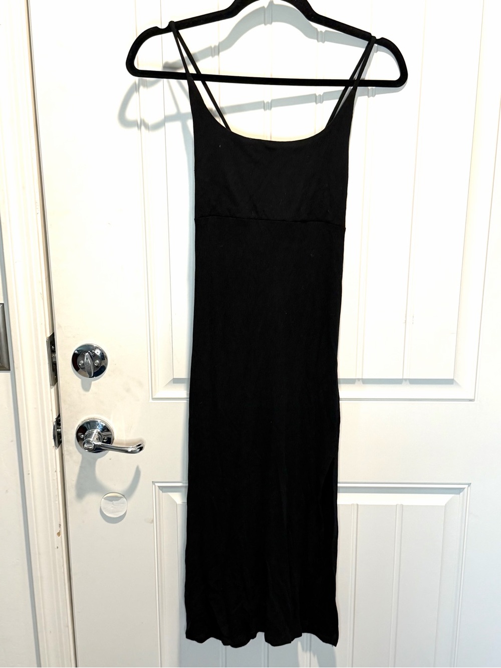 Classic Black Spaghetti Strap Midi Dress